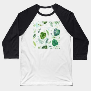 Tropical Plant Leaves - LG Baseball T-Shirt